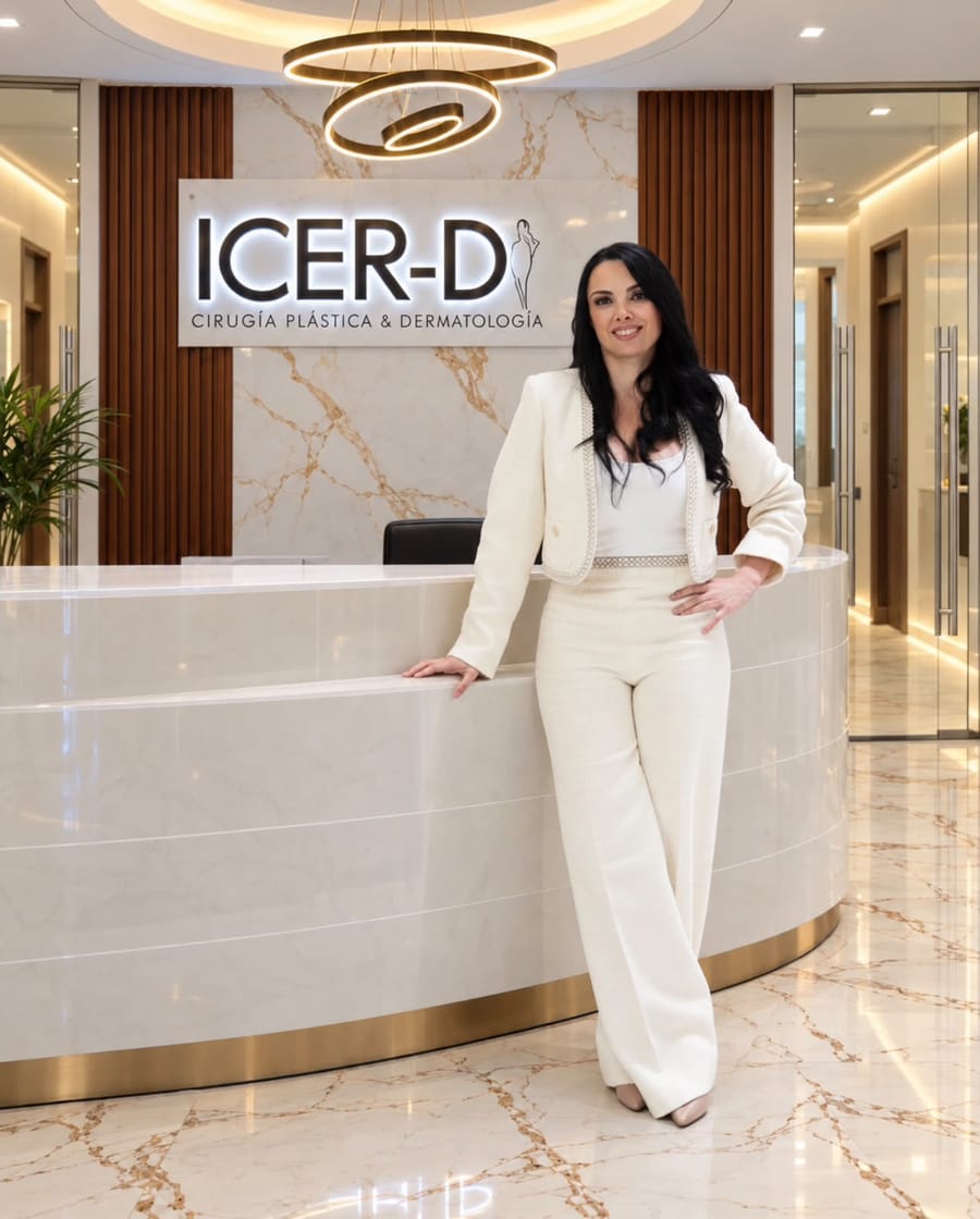 Dra. Yolotzin Méndez en la recepción de Clínica ICER-D